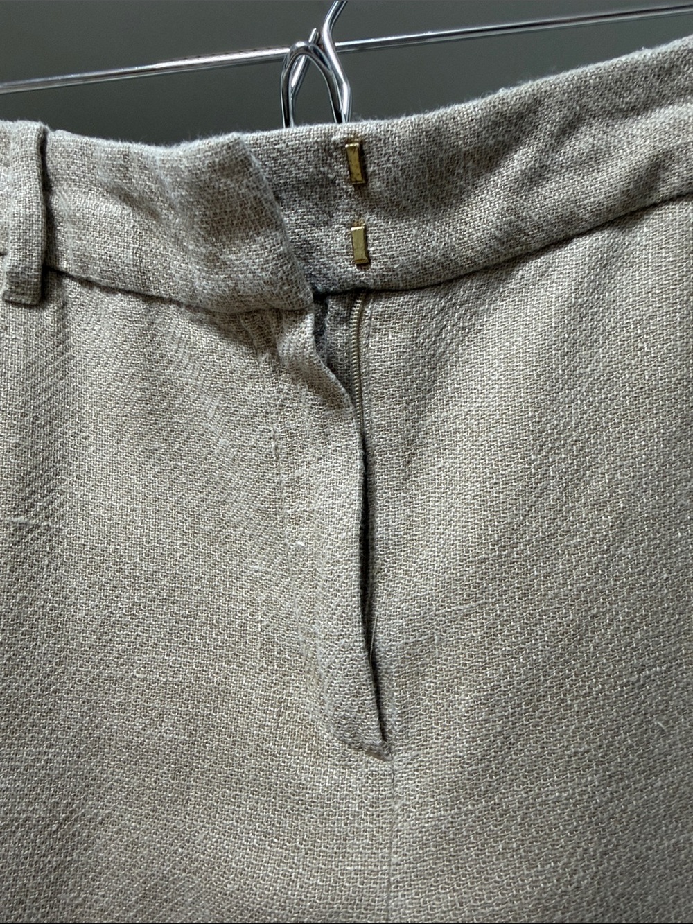 Massimo Dutti Neutral linen blend Trousers in Beige - Picture 3 of 5